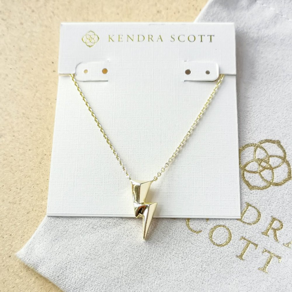 NEW Kendra Scott Gold Bolt Pendant Necklace